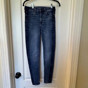 American Eagle Outfitters Dark Blue Super Hi-Rise Jegging size 2